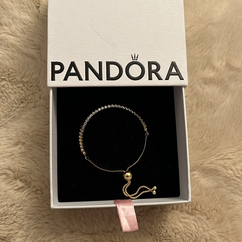 Pandora 14k gold plated tennis bracelet